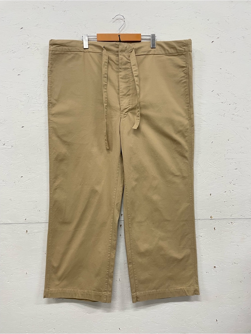 Zara Wide-Leg Twill Trousers, Size XXL, Tan